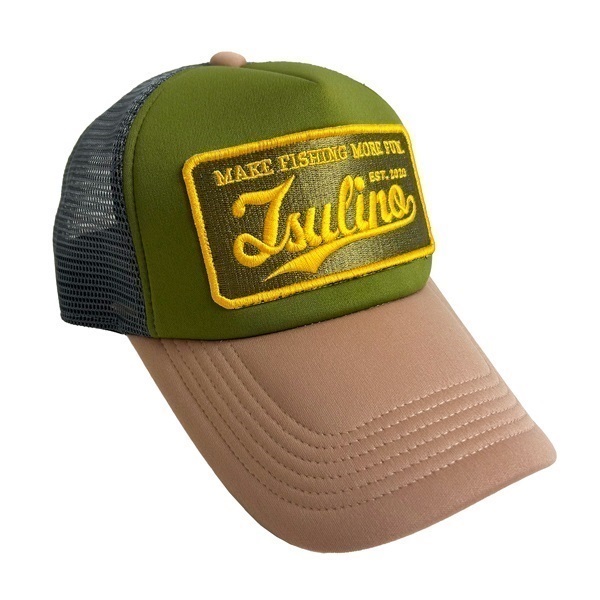 ワッペンメッシュキャップ【消臭・抗菌効果】(カーキクレイジー)